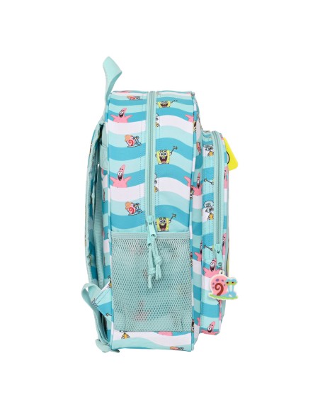Cartable Spongebob Stay positive Bleu Blanc 32 x 38 x 12 cm