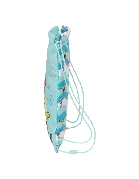 Sac à dos serré par des ficelles Spongebob Stay positive Bleu Blanc 26 x 34 x 1 cm