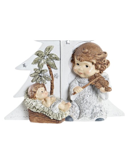 Crèche de Noël DKD Home Decor Argenté Marron Blanc Résine (13,6 x 5,2 x 15,9 cm)