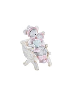 Décorations de Noël DKD Home Decor Souris Résine (8 x 5,5 x 10 cm)