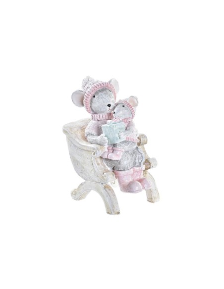 Décorations de Noël DKD Home Decor Souris Résine (8 x 5,5 x 10 cm)