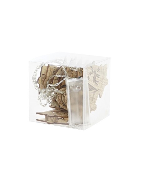 Guirlande lumineuse LED DKD Home Decor Renne Cloches Marron Bois MDF (6,5 x 1,4 x 5,8 cm)