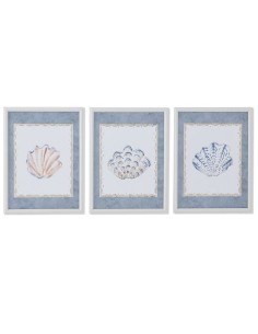 Cadre Home ESPRIT Bleu Crème 30 x 3 x 40 cm (3 Unités)