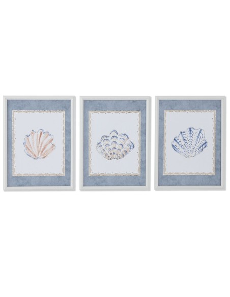 Cadre Home ESPRIT Bleu Crème 30 x 3 x 40 cm (3 Unités)