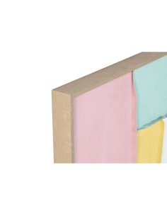 Cadre Home ESPRIT Blanc Rose Turquoise Abstrait Urbaine 102 x 4,5 x 102 cm (2 Unités) 2