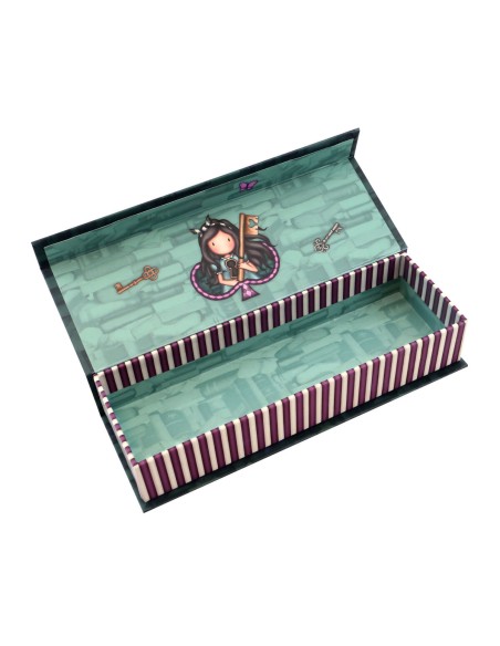 Fourre-tout Gorjuss Curiosity Caisse Gris Vert (20.2 x 4 x 7 cm)