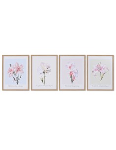 Cadre Home ESPRIT Fleurs Shabby Chic 30 x 1,8 x 40 cm (4 Unités)