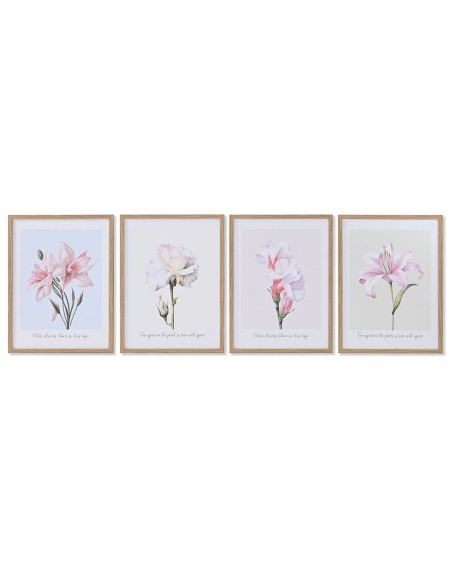 Cadre Home ESPRIT Fleurs Shabby Chic 30 x 1,8 x 40 cm (4 Unités)