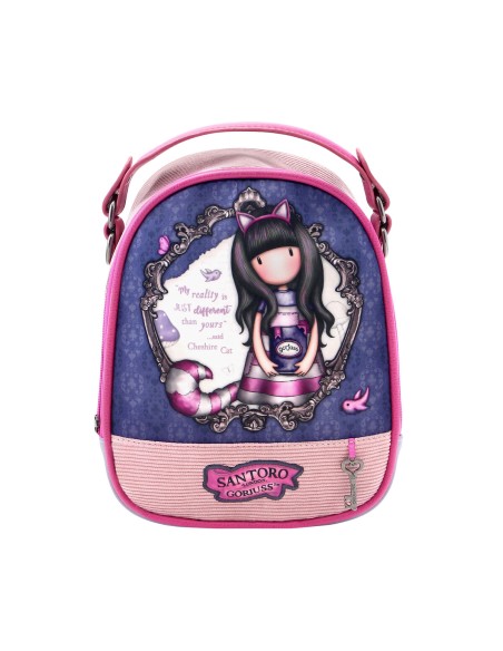 Sac à dos Gorjuss Cheshire cat Rose Mini Violet (18,8 x 22 x 10,2 cm)