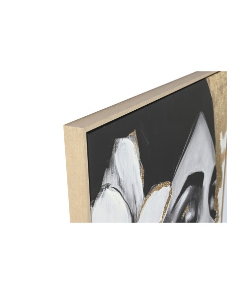 Cadre Home ESPRIT Blanc Noir Gris Doré Femme (2 Unités)