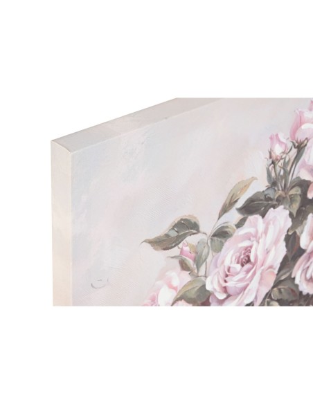 Cadre Home ESPRIT Blanc Rose Roses Romantique 60 x 3 x 60 cm (4 Unités)
