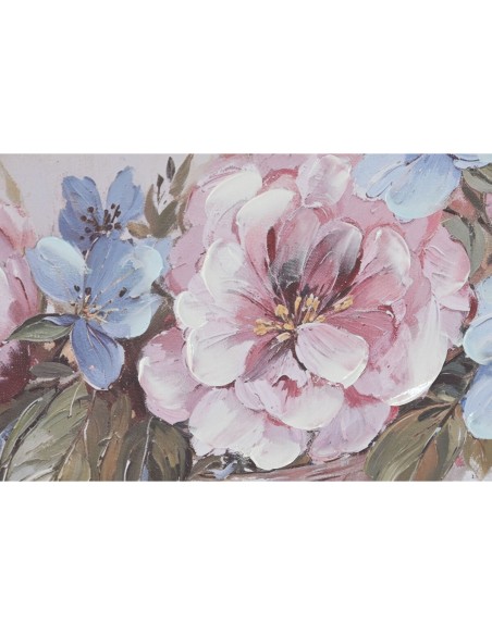 Cadre Home ESPRIT Blanc Rose Roses Romantique 60 x 3 x 60 cm (4 Unités)