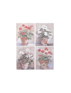 Cadre Home ESPRIT Blanc Marron Rouge Cottage 40 x 3 x 50 cm (4 Unités)