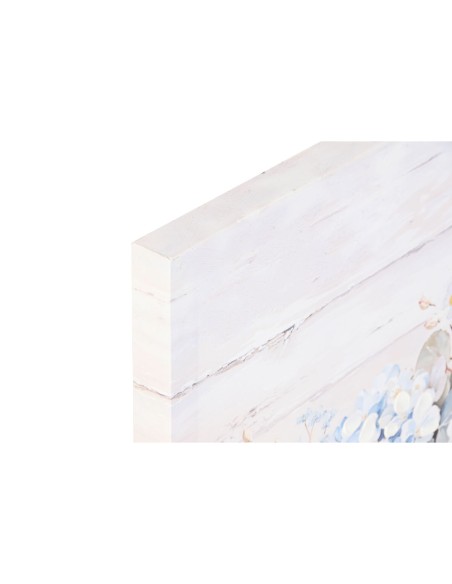 Cadre Home ESPRIT Bleu Gris Shabby Chic Hortensia 60 x 3 x 60 cm (2 Unités)