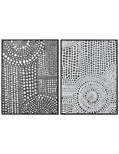 Cadre Home ESPRIT Blanc Noir Abstrait Moderne Laqué 60 x 3,5 x 80 cm (2 Unités)