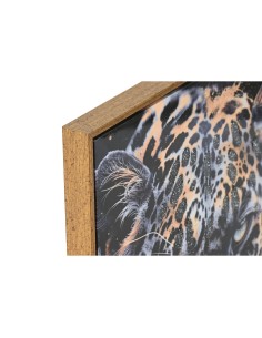 Cadre Home ESPRIT Noir Doré Léopard Colonial Laqué 50 x 3,5 x 70 cm (2 Unités) 2