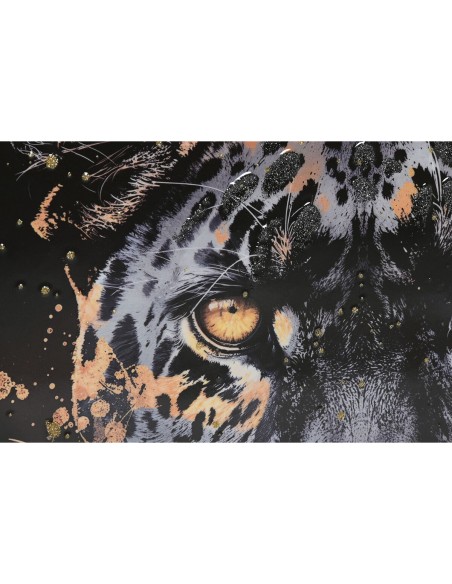 Cadre Home ESPRIT Noir Doré Léopard Colonial Laqué 50 x 3,5 x 70 cm (2 Unités)