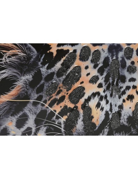 Cadre Home ESPRIT Noir Doré Léopard Colonial Laqué 50 x 3,5 x 70 cm (2 Unités)