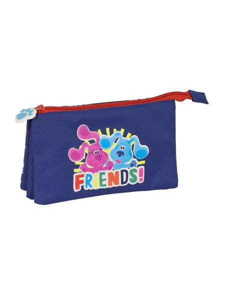 Trousse Fourre-Tout Triple Blue's Clues Blue marine (22 x 12 x 3 cm)