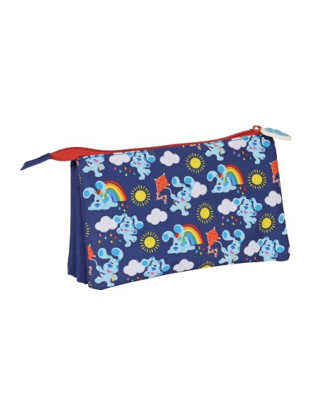 Trousse Fourre-Tout Triple Blue's Clues Blue marine (22 x 12 x 3 cm)