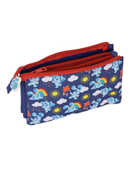 Trousse Fourre-Tout Triple Blue's Clues Blue marine (22 x 12 x 3 cm)