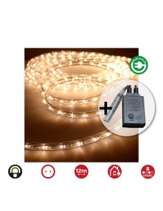 Tuyau d'arrosage LED EDM 71492 Flexiled Transparent Vert tendre Lumière chaude 12 m 8 Fonctions 2