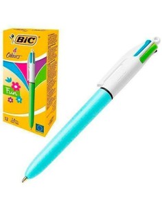 Ensemble de Stylos Bic Fun Bleu Blanc (12 Pièces)