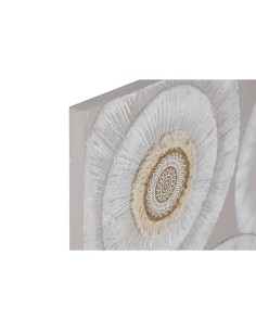 Cadre Home ESPRIT Blanc Beige Cercles Scandinave 80 x 3 x 80 cm (2 Unités) 2