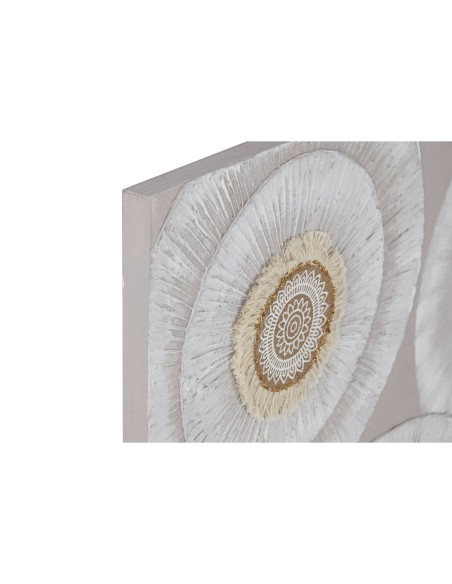 Cadre Home ESPRIT Blanc Beige Cercles Scandinave 80 x 3 x 80 cm (2 Unités)