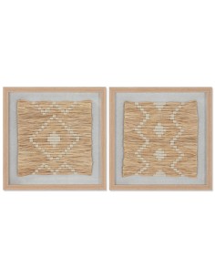 Cadre Home ESPRIT Blanc Naturel Scandinave 40 x 3 x 40 cm (2 Unités)
