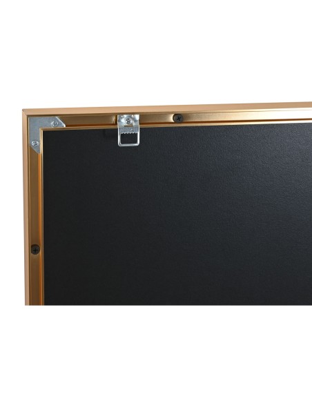 Cadre Home ESPRIT Blanc Noir Doré Fleurs 80 x 3,5 x 80 cm (2 Unités)