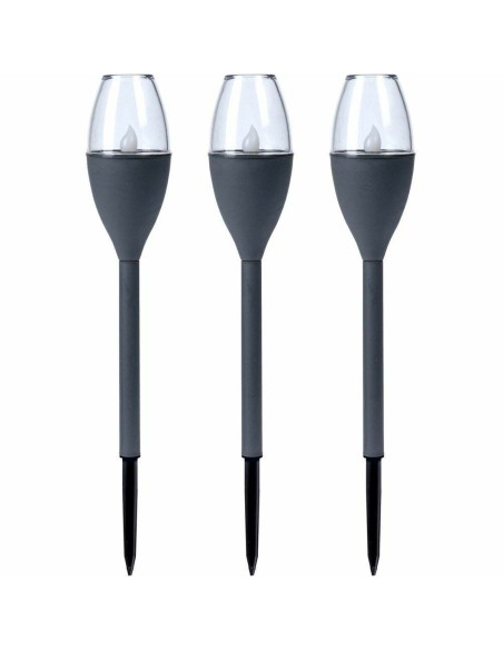Set de torches de jardin solaires Progarden Gris foncé 21 x 8 x 31 cm Plastique