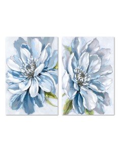 Cadre Home ESPRIT Bleu Fleur Traditionnel 60 x 3 x 90 cm (2 Unités)