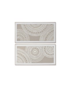 Cadre Home ESPRIT Blanc Beige Cercles Urbaine 122 x 4,5 x 62 cm (2 Unités)