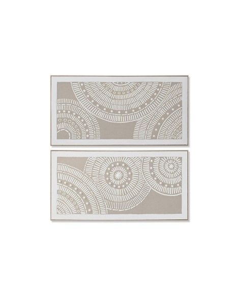 Cadre Home ESPRIT Blanc Beige Cercles Urbaine 122 x 4,5 x 62 cm (2 Unités)