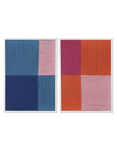 Cadre Home ESPRIT Bleu Orange Moderne Urbaine 50 x 2,5 x 70 cm (2 Unités)