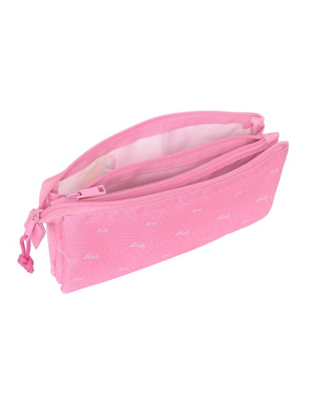 Trousse Fourre-Tout Triple Barbie Girl Rose 22 x 12 x 3 cm
