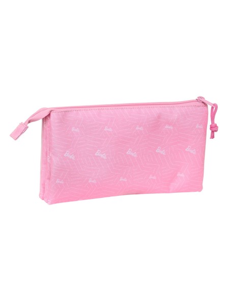 Trousse Fourre-Tout Triple Barbie Girl Rose 22 x 12 x 3 cm
