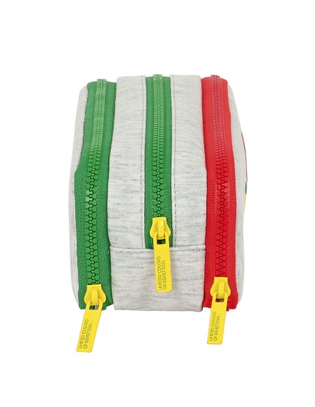 Trousse Fourre-Tout Triple Benetton Pop Gris (21 x 8 x 8 cm)
