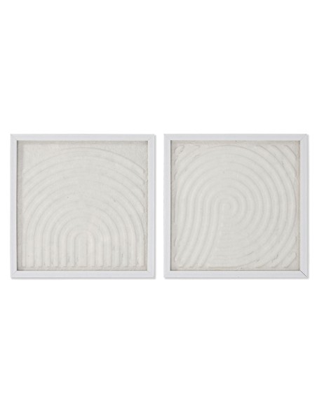 Cadre Home ESPRIT Blanc Naturel Moderne Scandinave 35 x 2 x 35 cm