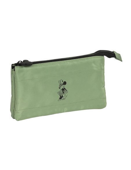 Trousse Fourre-Tout Triple Minnie Mouse Mint shadow Vert militaire (22 x 12 x 3 cm)
