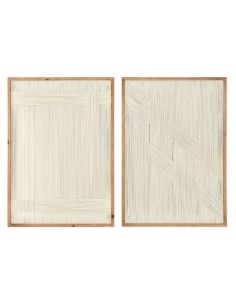 Cadre Home ESPRIT Blanc Naturel Urbaine 50 x 2,5 x 70 cm (2 Unités)