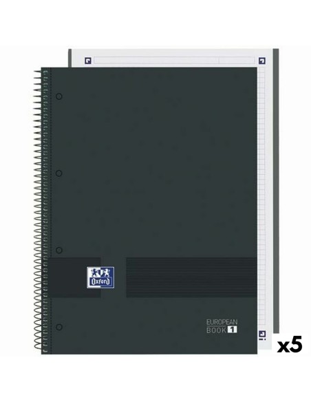 Cahier Oxford European Book Write&Erase Noir A4 80 Volets (5 Unités)