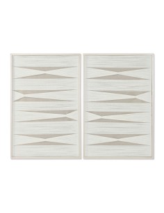Cadre Home ESPRIT Blanc Beige Moderne Urbaine 60 x 3 x 90 cm (2 Unités)