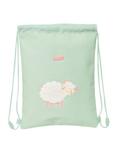Sac à dos serré par des ficelles Safta Ovejita Vert (26 x 34 x 1 cm)