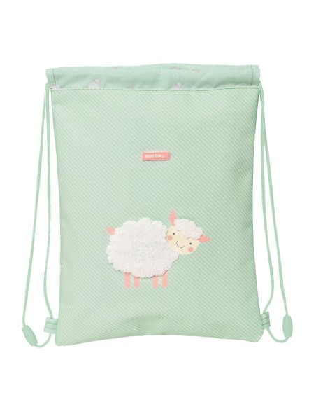 Sac à dos serré par des ficelles Safta Ovejita Vert (26 x 34 x 1 cm)