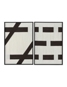 Cadre Home ESPRIT Blanc Gris foncé Moderne Urbaine 60 x 3 x 90 cm (2 Unités)