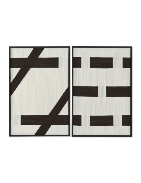 Cadre Home ESPRIT Blanc Gris foncé Moderne Urbaine 60 x 3 x 90 cm (2 Unités)