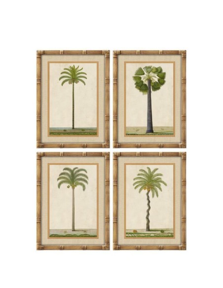 Cadre Home ESPRIT Vert Naturel Palmiers Tropical 45 x 2,5 x 60 cm (4 Unités)