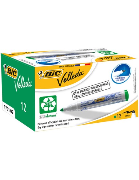 marqueur craie liquide Bic Velleda Ecolutions 1701 Vert (12 Pièces)